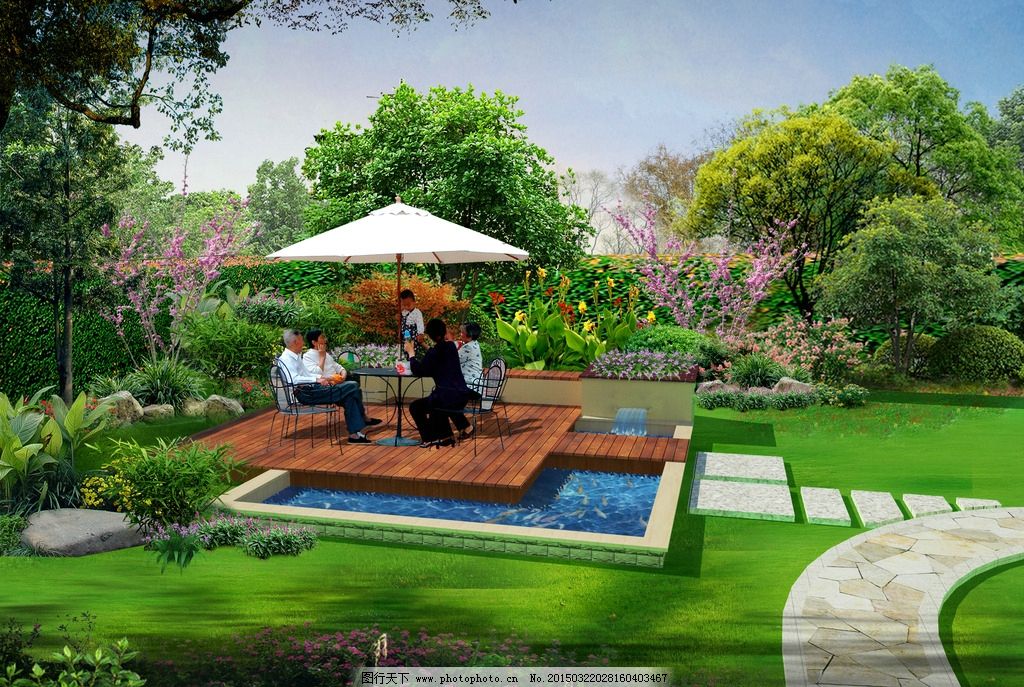 別墅花園 親水平臺(tái) 景觀設(shè)計(jì)圖片